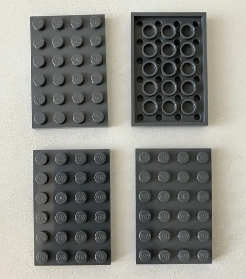 LEGO 4x NEW Pieces Plate 4x6 DARK BLUISH GRAY #3032
