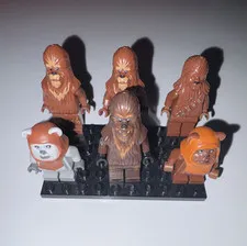 LEGO Star Wars Chewbacca & Ewok Minifigures Lot - 6 Plastic Figures