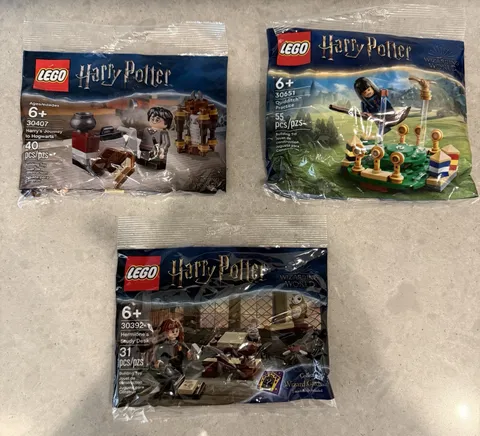 LEGO Harry Potter, Lot Of 3  (Harry 30407) (Hermione 30392) (Quidditch 30651)