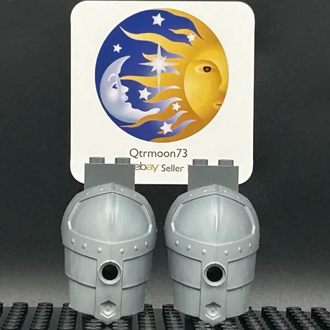 LEGO Brand KNIGHTS KINGDOM Large Figure ARMOR Parts ~50602~ PEARL LIGHT GRAY x2