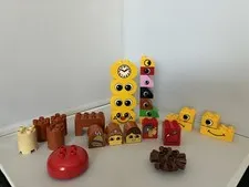 Lego Duplo Lot of 27 Pieces Special Faces Eyes Mouth Barrels Princess Vintage