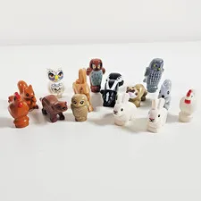 Lego Animal Minifigure Lot of 14 Skunk Owl Squirrel Rabbit Chicken
