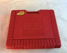 LEGO Red Plastic Carrying Case w/ Handle, Portable, Capacity 6, Vintage 1985