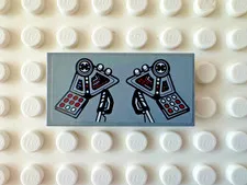 LEGO Tile 2x4 with Control Panels and Control Sticks 87079pb0418 Set 75038