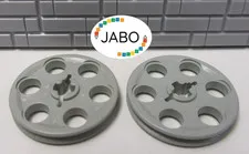 (E15 / 4 / 3) LEGO Technic 2 x 4185 Pulley / Idler Pulley Vintage Light Grey