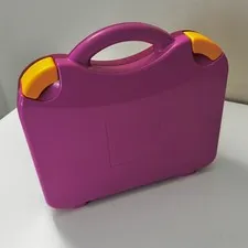 Lego Bricks Storage Carrying Hard Case Box Adjustable Dividers Pink 11”x11”x2.5”