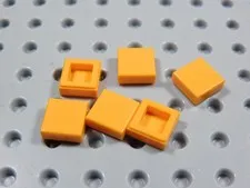 LEGO Lot of 6 Orange 1x1 Smooth Tiles Plates BK