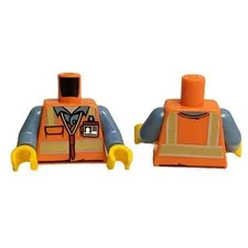 2x LEGO Builder Safety Vest Torso ID Badge