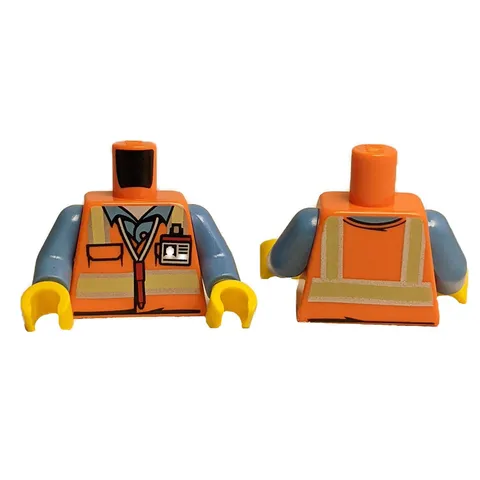 2x LEGO Builder Safety Vest Torso ID Badge