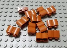 LEGO Lot of 12 Medium Dark Flesh 1x2 Log Brick Parts Pieces