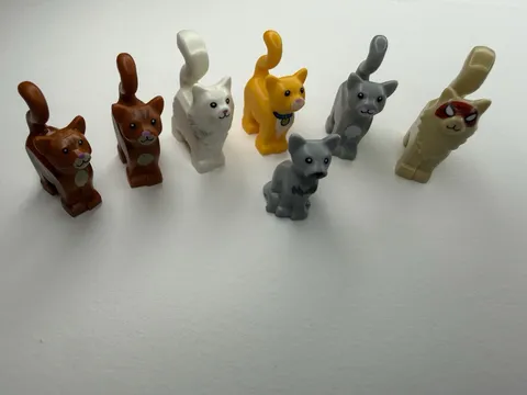 Lego Standing Cats Lot Of 7 Different Unique Cats Animal