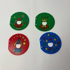 VTG Lego Duplo Window Pane Door Unit Replacement Part Lot of 4 Clown Wizard