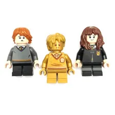 Lego Harry Potter Minifigure Lot Gold 20th Anniversary Harry w/ Ron & Hermione