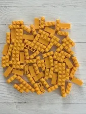 LEGO BRIGHT LIGHT ORANGE LOT 84 PCS 1X3 BRICK BLOCK BUILDING PIECES