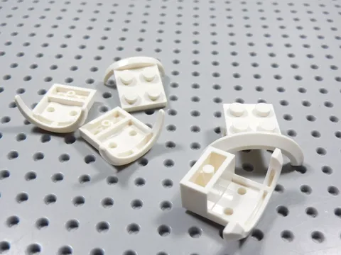 LEGO Lot of 5 White Curved Mudguards Vehicle BB