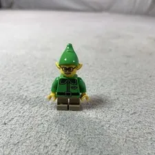 LEGO Elf Minifigure Green Hat Glasses Tan Pants Christmas Toy Small Figure