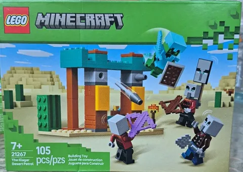 LEGO Minecraft 21267 The Illager Desert Patrol 105pc Set 7+ Creeper Box