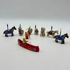 LEGO Western Native American Indian Minifigure Lot Horses Canoe Warriors Vintage