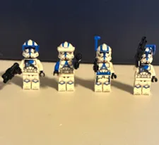 LEGO Star Wars Clone Trooper Minifigures Lot of 4 Blue & White w/ Weapons