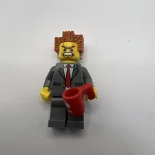 LEGO President Business Minifigure Gray Suit Red Tie Octan Cup LEGO Movie
