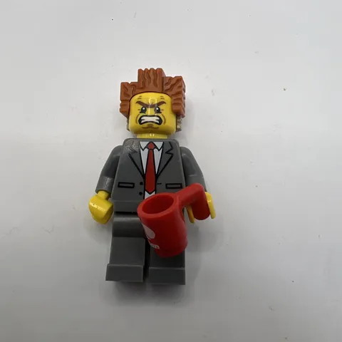 LEGO President Business Minifigure Gray Suit Red Tie Octan Cup LEGO Movie