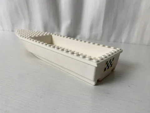Lego City 2011 White Power Boat Transporter 92710c02 Hull 28x8 w/ Checkered 4643