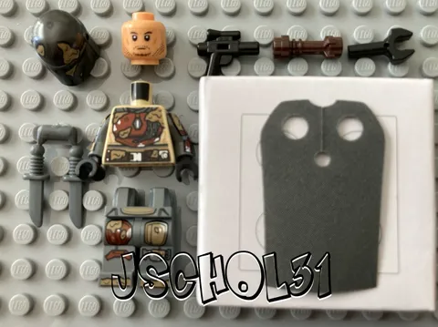LEGO Star Wars Mandalorian Minifigure w/ Mud Splotches (sw1539) from set 75453