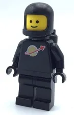 LEGO CLASSIC BLACK SPACE MAN MINIFIGURE ASTRONAUT FULL GOLD MOON