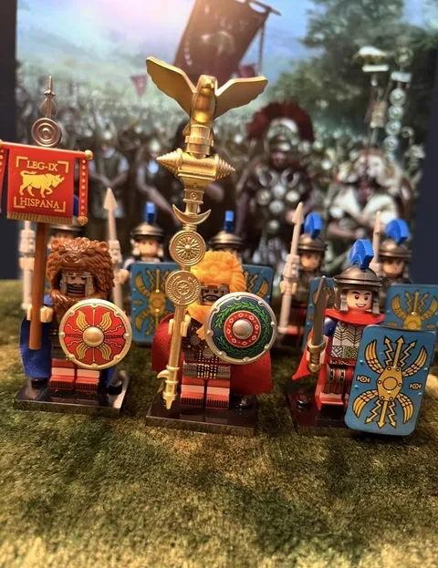 8x 54mm MINI NOVEL AQUILIFER SIGNIFER LEGIONARIES 9th LEGION Genuine LEGO Bases