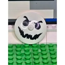 LEGO Dish 4x4 Inverted Glow In The Dark Ghost Face Piece