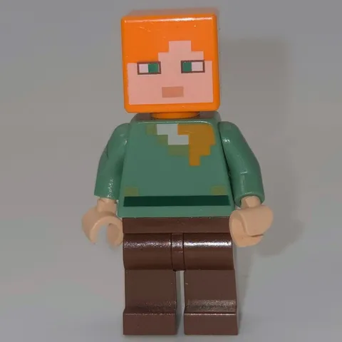 LEGO Minecraft Alex Minifigure min086 Brown Legs Green Shirt