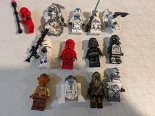 13pc lot Star Wars mini figs figures clone troopers,chewbacca,R2-d2,pilots,more