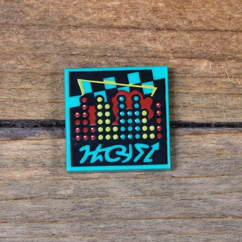 LEGO Vidiyo Dark Turquoise Tile 2x2 BeatBit Album Cover Dots Pattern 3068pb1612