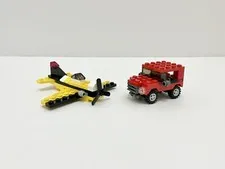 Lego Creator Sets Yellow Airplane 7808 & Red 4x4 Jeep 7803