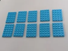 LEGO New x10 Medium Azure Plate 4 x 6 # 3032