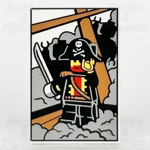 LEGO Pirate Captain Redbeard Picture Tile 2 x 3 Part BAM 2025 Minifigure Shadow