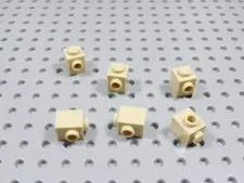 LEGO Lot of 6 Tan 1x1 Bricks w/ Side Stud BD