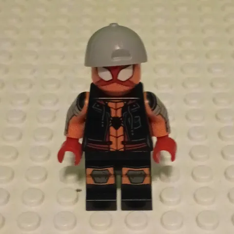 LEGO Spider-Man Minifigure Orange/Black Suit w/ Gray Cap Hat