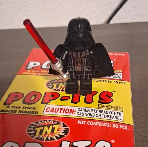 LEGO Star Wars Darth Vader Minifigure, Black Cape, Red Lightsaber, Plastic