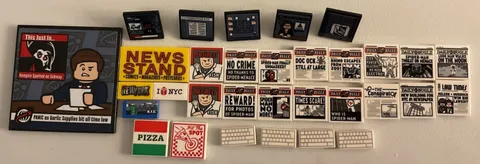 LEGO 76178 Daily Bugle Small Lot Prints & Stickered Pieces - Newspapers, Screens