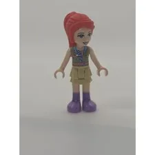LEGO Friends Mia Minidoll Safari Outfit Red Ponytail Purple Boots Figure