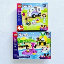 LEGO FRIENDS LOT OF 2 #42675 Unicorn Cake Car & #42658 Flamingo Pool Party NIB