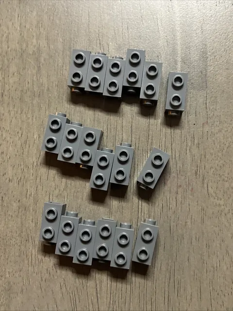 LEGO 32952 Dark Bluish Gray Brick Modified 1 x 1 x 1 2/3 with Studs on Side x18