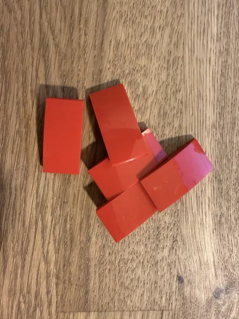 LEGO Red 2x4 Brick Pieces, Plastic, MPN/Design ID 3004, Lot of 4