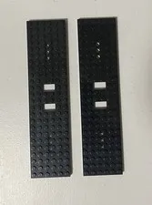 LEGO Two Train Base 6 x 24 w/ 3 Round Holes Each End (6584) Black Cargo Freight