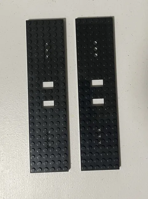 LEGO Two Train Base 6 x 24 w/ 3 Round Holes Each End (6584) Black Cargo Freight