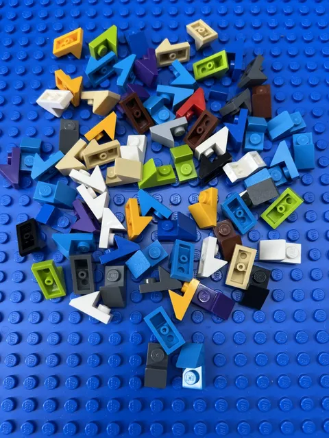 LEGO Lot of 75+ Slope 45 2 x 1 with 2/3 Cutout #92946 Multicolored