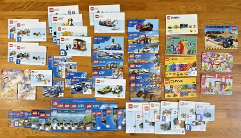 Bulk LEGO City Classic Instruction Manuals Lot 90 Years of Play Poster NO PARTS