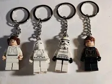 Lot of (4) Lego STAR WARS Minifigure Key Chain Keychains