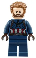 LEGO [No Color/Any Color] Captain America - Dark Blue Suit with Dark Brown Belt